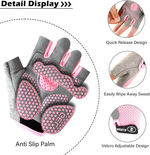Miniatura 4 de Guantes de ciclismo para niños, sin dedos, transpirables, antideslizantes, para jóvenes, niños y niñas, ciclismo, motocicleta, motocross, deportes