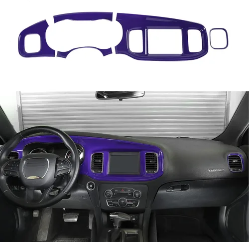 Miniatura 8 de Linskip Acabado de Tablero Compatible con Dodge Charger 2015 2016 2017 2018 2019 2020 2021 2022 2023, Panel de Cubierta de Consola Central