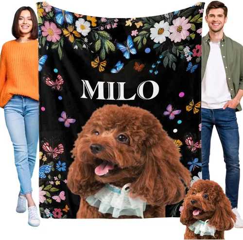 Miniatura 37 de Manta personalizada para perros con nombre – Manta personalizada para perros grandes, medianos y pequeños, manta suave y acogedora, regalo