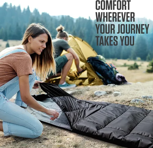 Miniatura 4 de VENTURE 4TH Saco de dormir para mochileros – XXL, tamaños dobles e individuales – Saco de dormir ligero para clima cálido y frío para adultos, niños