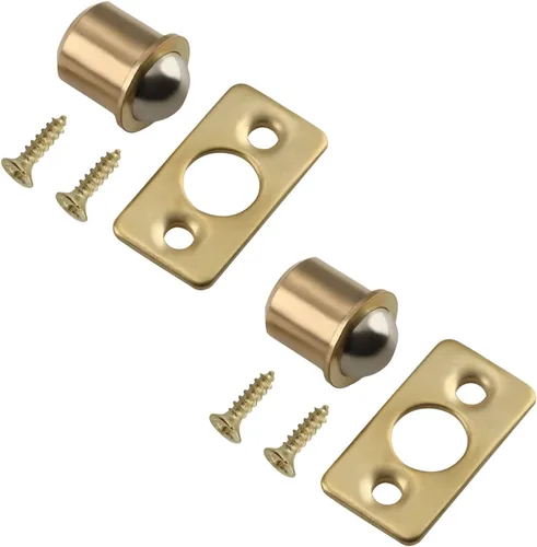 Miniatura 9 de 5 unidades de latón para puerta de armario, cajón, bola de atrapamiento para puerta, armario, cajón, émbolo de bola, 0.37 pulgadas de diámetro tono