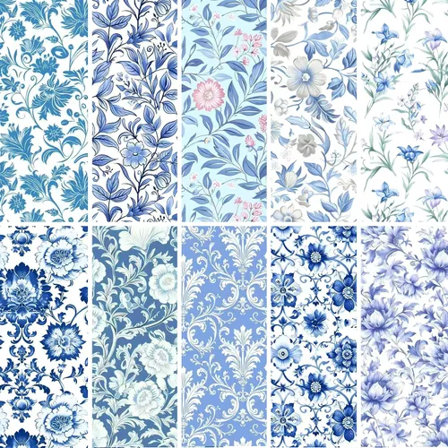 Miniatura 4 de 10 paquetes de tela gruesa de algodón de 18 x 22 pulgadas para máscara de costura, cachemira azul