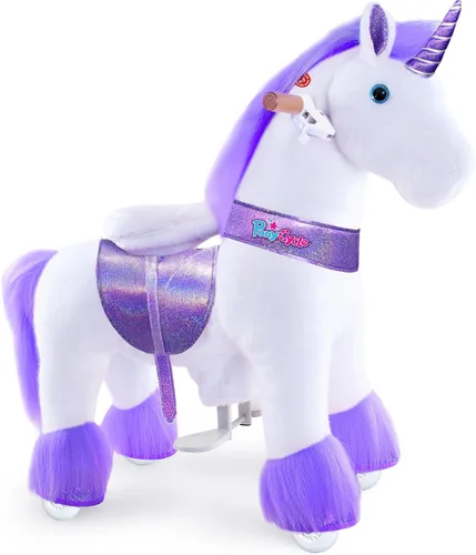 Miniatura 16 de PonyCycle Caballo de paseo para niños pequeños de 3 a 4 años con freno, sin batería (30 pulgadas de altura/tamaño 3 modelo clásico U) poni mecánico