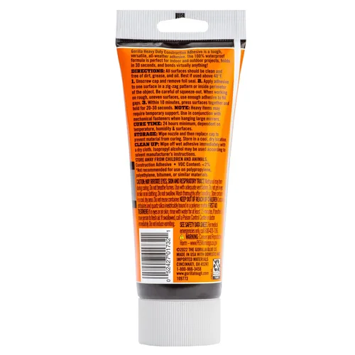 Miniatura 7 de Gorilla Adhesivo de construcción de gran potencia, pegamento blanco, tubo de compresión de 7 onzas (paquete de 1) - Relleno de espacios y resistente