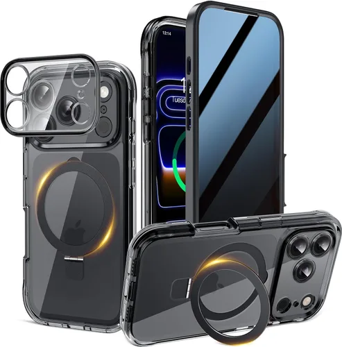 Miniatura 23 de Funda magnética de privacidad para iPhone 17 Pro Max [Cartulina con purpurina para bricolaje] [Soporte magnético invisible] Protector de pantalla