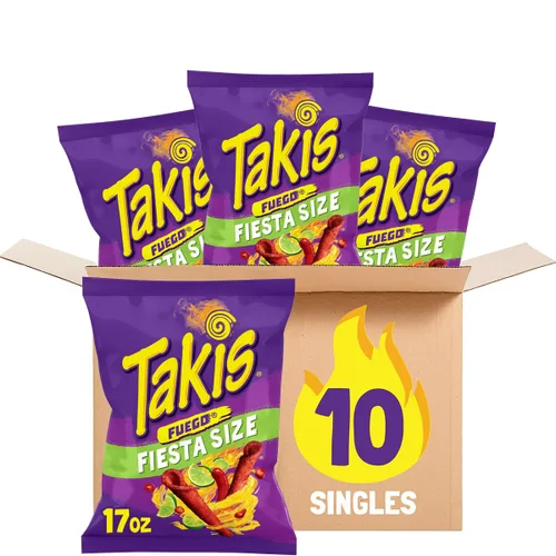 Miniatura 12 de Takis Intense Nacho - Bolsa tamaño Fiesta de 17 onzas, con sabor a queso, no picante, chips de tortilla enrollados