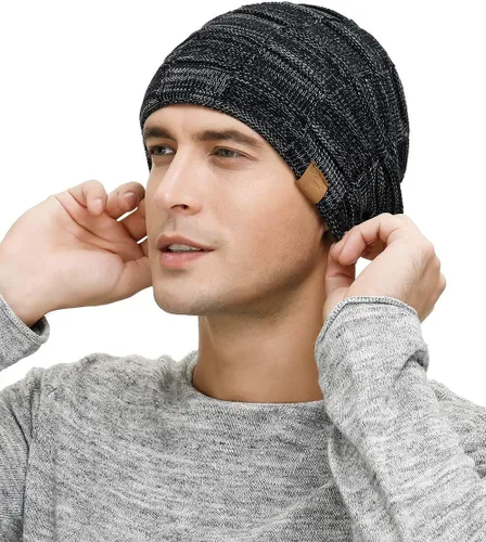 Miniatura 5 de Vgogfly Slouchy Beanie for Men Winter Hats for Guys Cool Beanies Mens Lined Knit Warm Thick Skully Stocking Binie Hat