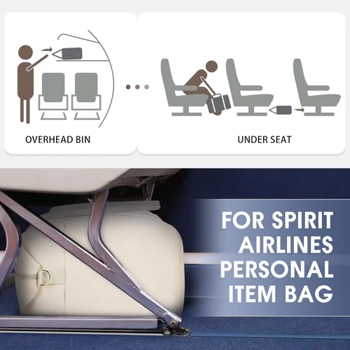 Miniatura 2 de WANDF Para Spirit Airlines - Bolsa para artículos personales de 18 x 14 x 8 pulgadas debajo del asiento con bolsillo para ropa húmeda