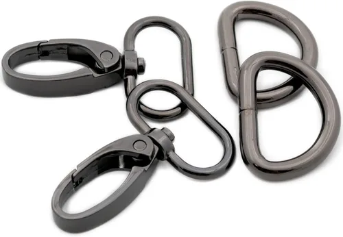 Miniatura 8 de Juego de 10 cierres de pinza de langosta con anillo ovalado, ganchos giratorios para correa, bolsa, bolsa, patio, manualidades (dorado, 1 pulgada)