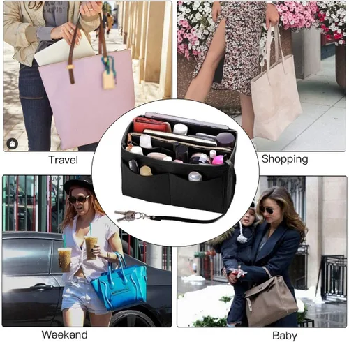 Miniatura 7 de ZTUJO - Organizador de bolsos de fieltro con cremallera metálica que se adapta a bolsos de mano y tote, especialmente diseñado para bolsos Speedy