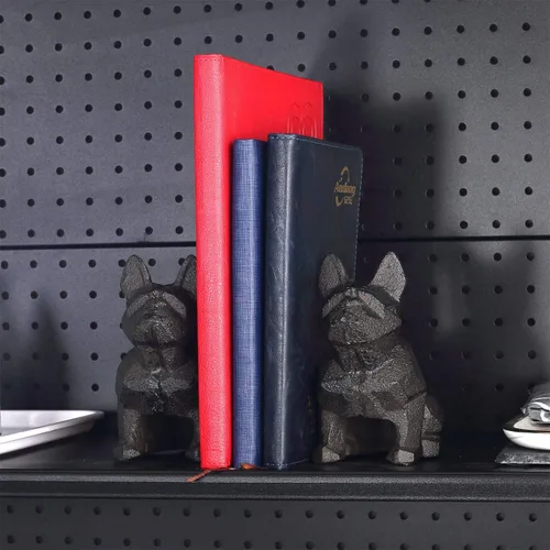 Miniatura 3 de Ambipolar Sujetalibros geométricos para decoración de perros, sujetalibros geométricos para guardar libros, resistentes para escritorio de oficina
