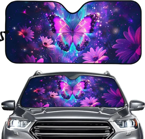 Clohomin - Parasol para parabrisas de coche, bloquea los rayos UV, protector de visera, parasol para mantener tu vehículo fresco, ajuste universal
