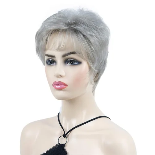 Miniatura 2 de Wiginway corto rizado pelucas sintéticas con flequillo pelo premium natural moda pelucas para señora mujeres #101