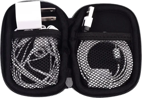Miniatura 2 de Negro Universal Neopreno Cremallera Auriculares Auriculares Dock Cargador Cable Organizador Electrónica Accesorios Caso Varios USB, Mp3, Carga