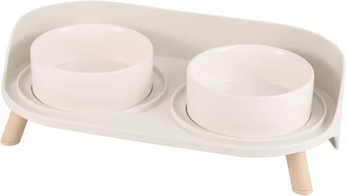 Miniatura 8 de Juego de Cuencos Elevados de Cerámica para Gatos - Platos Dobles Elevados para Alimentos y Agua - Base Antideslizante y Resistente a Salpicaduras