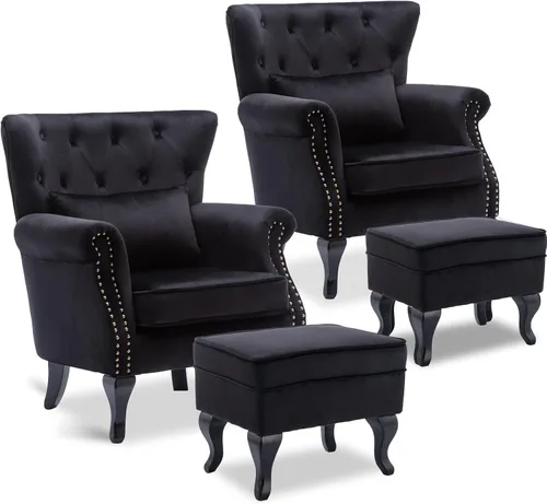 Miniatura 32 de LZAREAL Juego de 2 Sillones de Lectura Accent con Brazos para Sala de Estar, Dormitorio, Sillón de Esquina Cómodo Moderno de Mediados de Siglo, rosa