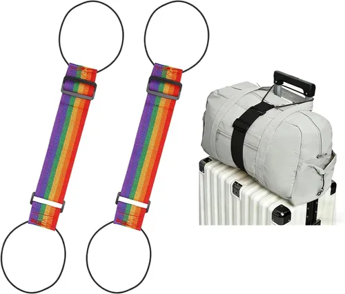 Miniatura 8 de Correas de conector de equipaje ajustables fuertes y multiusos, añade una bolsa, maleta fácil de viajar, cinturón de sujeción elástico flexible