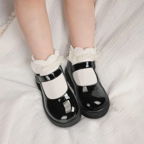 Miniatura 3 de KIDSUN Zapatos de vestir para niño y niña, cómodos zapatos Oxford con cordones para uniforme escolar, mocasines planos (bebé/niño pequeño) E-negro
