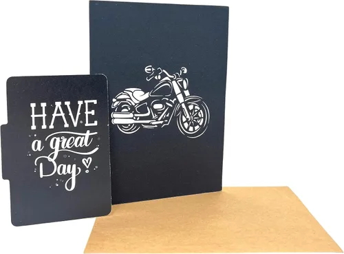 Miniatura 6 de 3D Pop Up Tarjeta de Felicitación Vehículos Tema (Motorcycle)