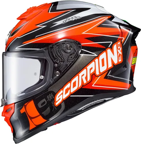 Miniatura 6 de ScorpionEXO R1 Air - Casco de motocicleta de cara completa con escudo Pinlock y bolsillos para altavoces listos para Bluetooth DOT ECE Raven Raven