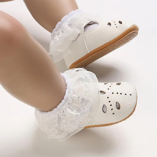 Miniatura 3 de SOFMUO Zapatos deportivos de cuero con cordones para bebés, niños y niñas, suela de goma suave, mocasines Oxford para recién nacidos