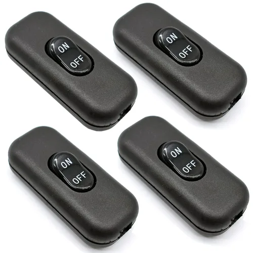 Miniatura 5 de Paquete de 2 interruptores de cable en línea, interruptor de control de lámpara de encendido/apagado para dormitorio, lámpara de mesa, cable