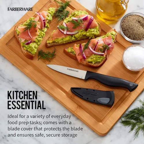 Miniatura 6 de Farberware Edgekeeper - Cuchillo de pelar de 3.5 pulgadas con cubierta autoafilante, cuchillo de cocina de acero inoxidable de alto carbono