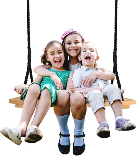 Asiento de columpio de madera, columpio colgante de árbol para adultos y niños, juego de columpios de madera para exteriores, accesorios con cuerda
