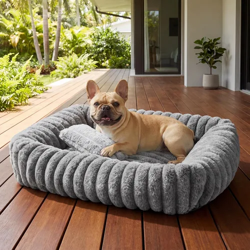 Miniatura 8 de Cama para perros pequeños y medianos, lavable y autocalentable, para gatos de interior, cama mullida de piel de conejo para mascotas para cachorros