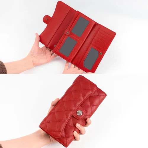 Miniatura 3 de XINNSTAR Cartera para mujer con bloqueo RFID de gran capacidad, cartera larga para mujer con bolsillo de muñeca, con ventana para tarjeta
