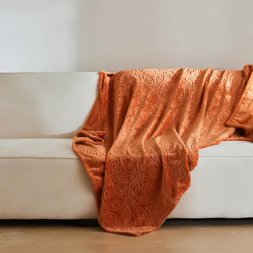 Simple&Opulence Manta naranja quemada para sofá, manta supersuave y esponjosa para mujer, 50 x 60 pulgadas, acogedora y ligera manta de forro polar