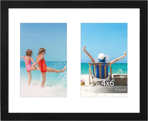 Fixwal 8x10 Collage Picture Frame with Two Openings for Displaying 4x6 Pictures, 4x6 Picture Frame Collage, Gallery Wall Frame, Multi Picture Frames