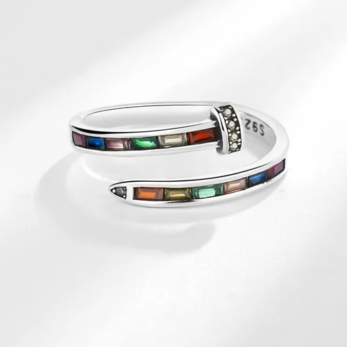 Miniatura 20 de Anillo de plata 925, anillos de plata ajustables para mujer, anillos de pulgar abiertos, anillos de circonio, anillos ajustables, anillos abiertos