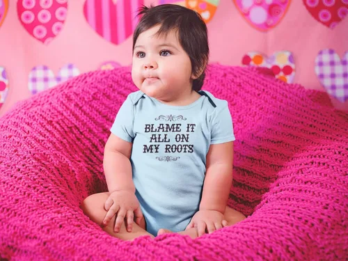 Miniatura 4 de Pop Threads Blame It All On My Roots Country Music Cute Funny Western Baby Toddler Kids Girl Boy T-Shirt