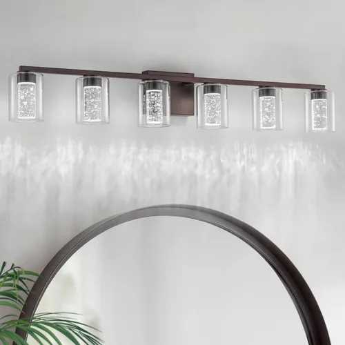 Miniatura 16 de SineRise Lámpara de tocador dorada de 3 luces con 3 modos de color (3000K/4000K/6000K), Accesorio de luz LED para baño con protección ocular, Luz
