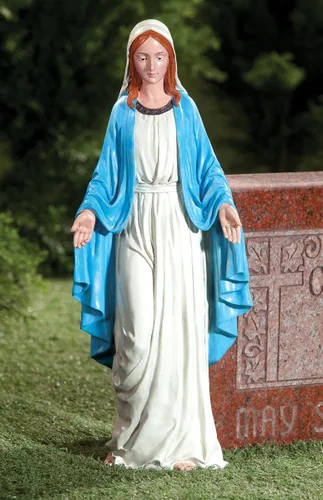Miniatura 2 de Fox Valley Traders Estatua de la Virgen María, la Santísima Madre, escultura para tu jardín/césped/patio, resina resistente a la intemperie, 19 ½