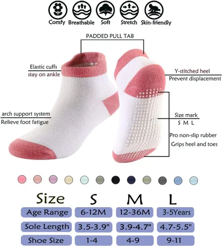 Miniatura 2 de Dicry Calcetines de tobillo antideslizantes para bebés y niños pequeños