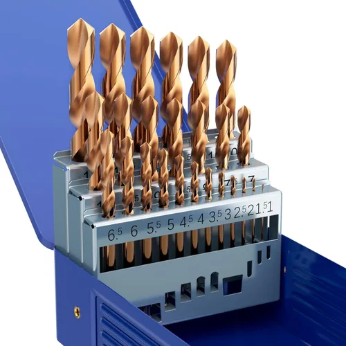 Miniatura 12 de Metric - Juego de 16 brocas de cobalto M35, brocas de cobalto HSS de 0.197 in, para metales endurecidos, acero inoxidable, hierro fundido