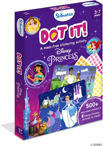 Miniatura 7 de Skillmatics Dot It - Arte adhesivo de princesa Disney, diversión sin desorden para niños, más de 500 calcomanías, kits de manualidades, actividad