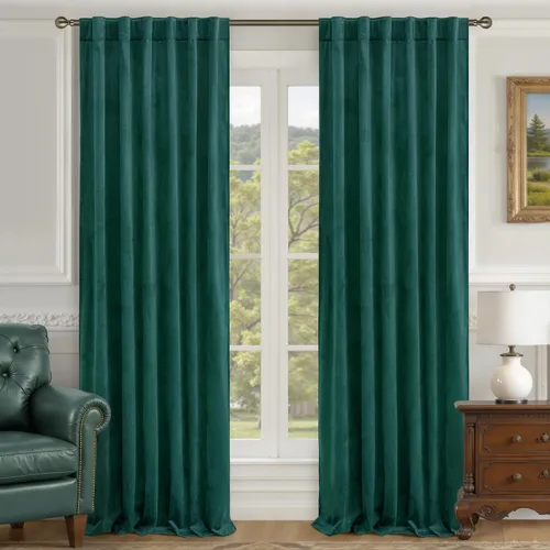 Miniatura 28 de LAMIT - Paneles de terciopelo beige para sala de estar de 72 pulgadas de largo, elegantes cortinas aisladas térmicamente e insonorizadas