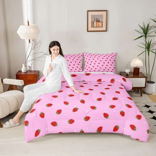Miniatura 40 de Erosebridal Juego de edredón de murciélago tamaño Queen para niños y niñas, juego de ropa de cama con degradado de arco iris, juego de edredón Multi