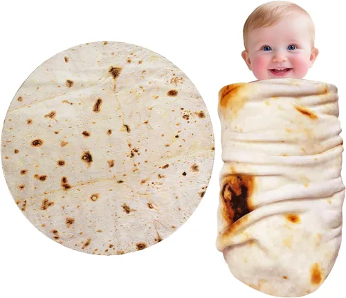 CASOFU Manta envolvente de burritos para bebé, mantas envolventes de tortilla, regalos divertidos para baby shower, niños y niñas, recién nacidos,