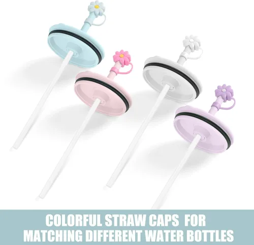 Miniatura 6 de Greant 6 popotes para vaso Hydro Flask de 32 onzas, 7.76 pulgadas, a prueba de polvo, para vaso HydroFlask de 32 onzas, popote para tapa a presión