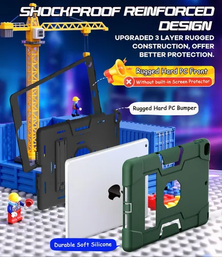 Miniatura 4 de Cantis - Funda para iPad de 9.ª generación/ 8.ª generación/ 7.ª generación, funda protectora resistente a los golpes con construcción robusta