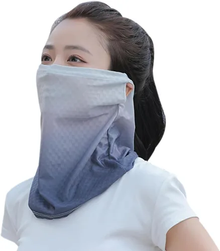 Miniatura 20 de Protector facial unisex UV multiusos protector para el cuello, polaina elástica para la cara con bucles para las orejas