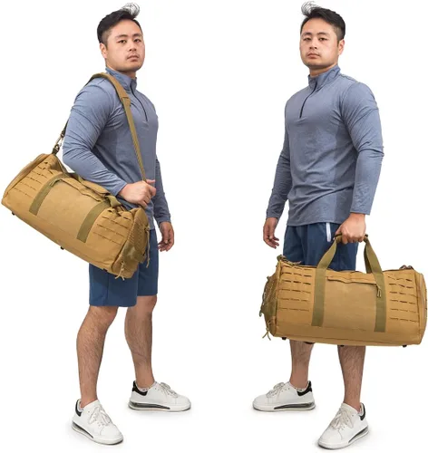 Miniatura 28 de QT&QY Bolsa táctica militar de 40 litros para hombre, bolsa de gimnasio, bolsa de viaje, bolsa de entrenamiento con compartimento para zapatos