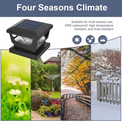 Miniatura 7 de FVTLED Paquete de 2 luces solares para tapa de poste, impermeables IP65 para exteriores, encendido/apagado automático, 120 lúmenes, 6500 K, blanco