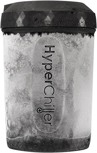 HyperChiller Maxi-Matic - Hielera instantánea patentada para café y bebidas, lista en un minuto, reutilizable, para té helado, vino, licores, Negro