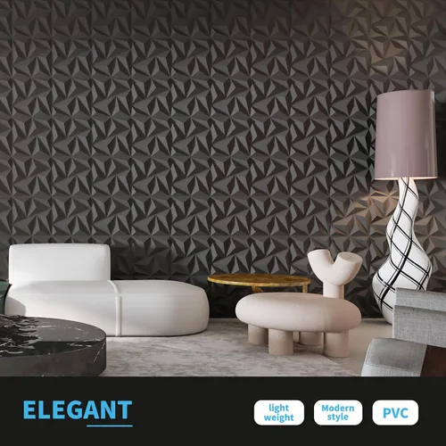 Miniatura 6 de Art3d - Paneles de pared 3D de 20 piezas, 11.8" x 11.8" (1.77 m²) Paneles de pared de PVC, decoración de pared adhesiva para sala de estar, Negro
