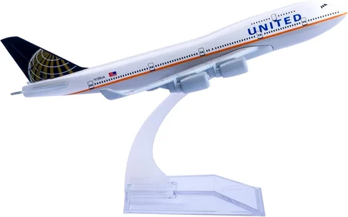 Avión Modelo 1:400 Escala United B747 Modelo Avión Metal Plane Die-Cast Aleación Aviones para Regalo y Colección (United B747)